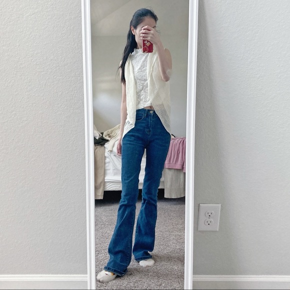 Creme color hoodie net shawl - Picture 2 of 2